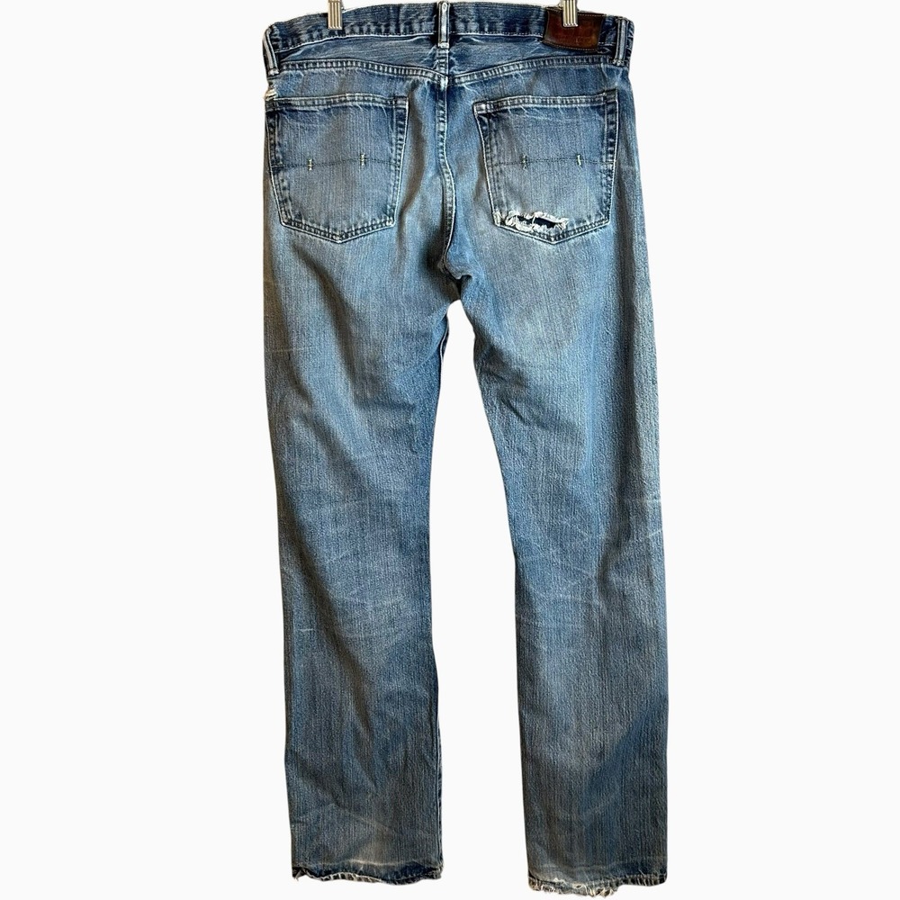 Polo Ralph Lauren Distressed Classic Fit Jeans Men's 34x34 Distressed Blue Denim